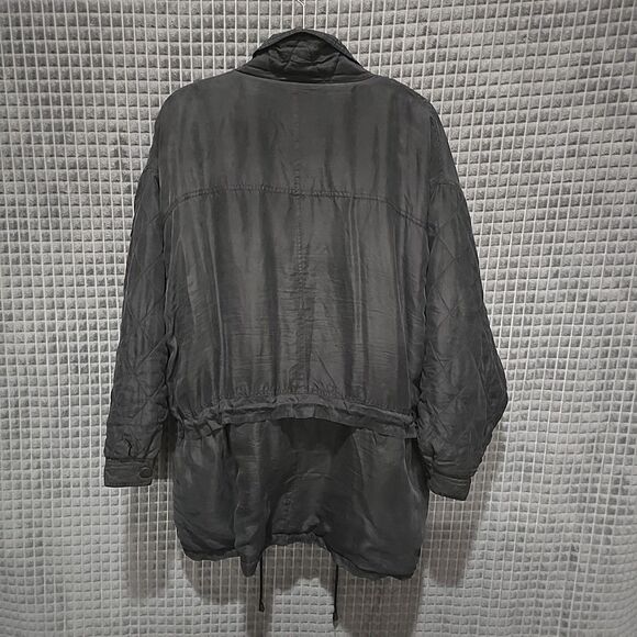 Soft Silk Oversized Zip Jacket SzLg VTG MargueriteLi Quilted Street Money Urban - Picture 9 of 11